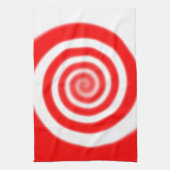 Rood en wit Snoep wervelkolom Theedoek (Verticaal)