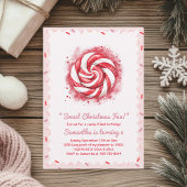 Rood en wit Snoep Winterfeest Kaart