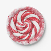 Rood en wit Snoep winterverjaardag Papieren Bordje (Voorkant)