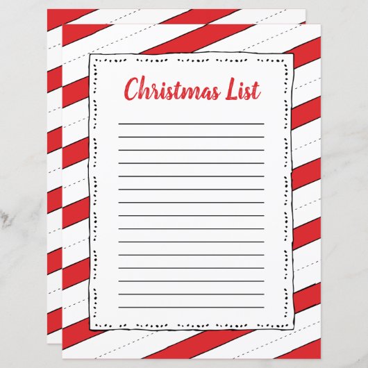 Rood en wit snoepje Boarder Clipart Kerstmis (Voorkant / Achterkant)