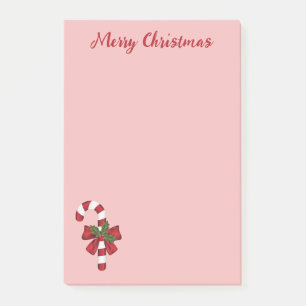 Rood en wit snoepje met vrolijke kersttekst post-it® notes