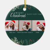 Rood en wit snoepje Vakdag Foto Collage Ceram Keramisch Ornament (Voorkant)