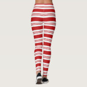 Rood en wit snoepriet gestreepte leggings (Achterkant)