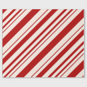 Rood en wit snoepriet gestript cadeaupapier (Vlak)