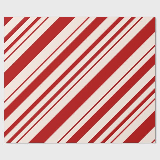 Rood en wit snoepriet gestript cadeaupapier (Vlak)