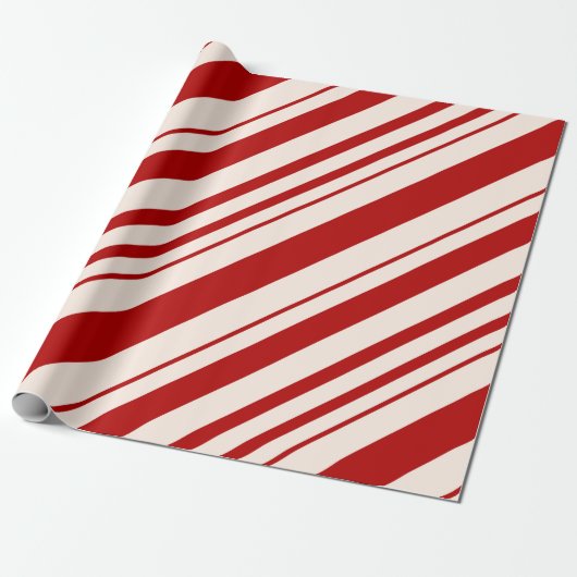 Rood en wit snoepriet gestript cadeaupapier (Uitgerold)
