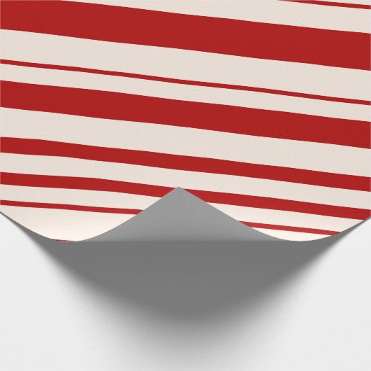 Rood en wit snoepriet gestript cadeaupapier (Hoek)