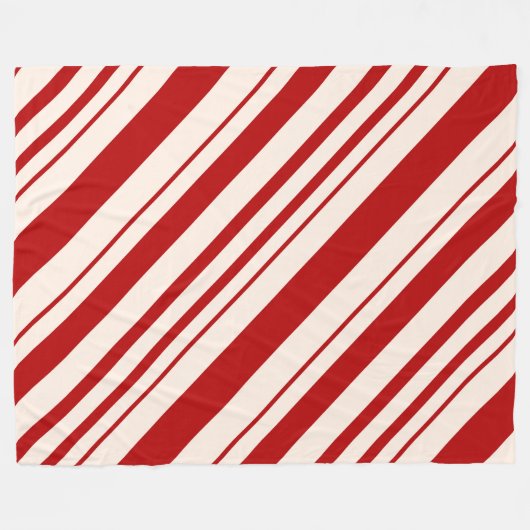 Rood en wit snoepriet gestript fleece deken (Voorkant (Horizontaal))