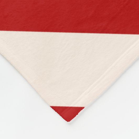 Rood en wit snoepriet gestript fleece deken (Hoek)