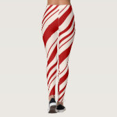 Rood en wit snoepriet gestript leggings (Achterkant)