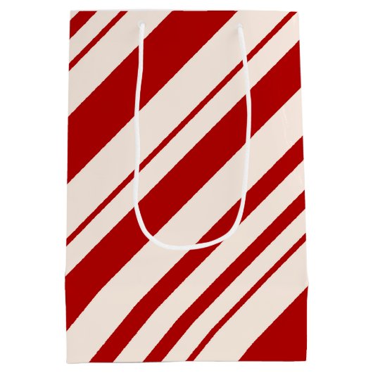 Rood en wit snoepriet gestript medium cadeauzakje (Achterkant)