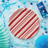 Rood en wit snoepriet gestript papieren bordje (Feest)