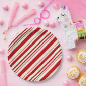 Rood en wit snoepriet gestript papieren bordje (Feest)