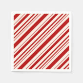 Rood en wit snoepriet gestript servet (Voorkant)