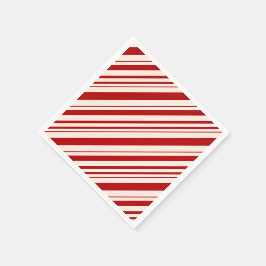 Rood en wit snoepriet gestript servet (Hoek)