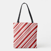 Rood en wit snoepriet gestript tote bag (Achterkant)