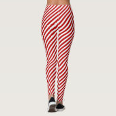 Rood en wit snoepriet gestripte vakantie leggings (Achterkant)