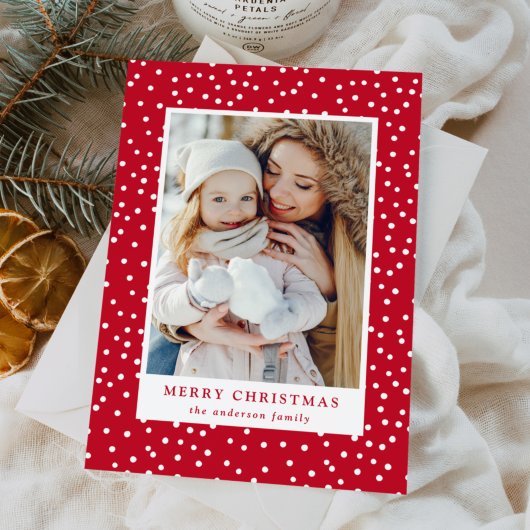 Rood en wit snoezels 2 Foto Feestdagenkaart