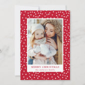 Rood en wit snoezels 2 Foto Feestdagenkaart (Voorkant)