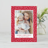 Rood en wit snoezels 2 Foto Feestdagenkaart (Staand voorkant)