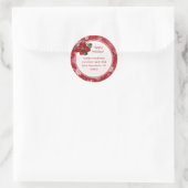 Rood en wit Snowflake Adres Sticker (Tas)