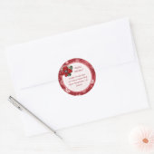 Rood en wit Snowflake Adres Sticker (Envelop)