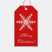 Rood en wit Snowflake Cadeaulabel (Voorkant)