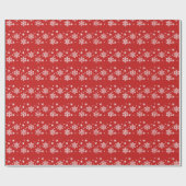 Rood en wit Snowflake inpakpapier (Vlak)