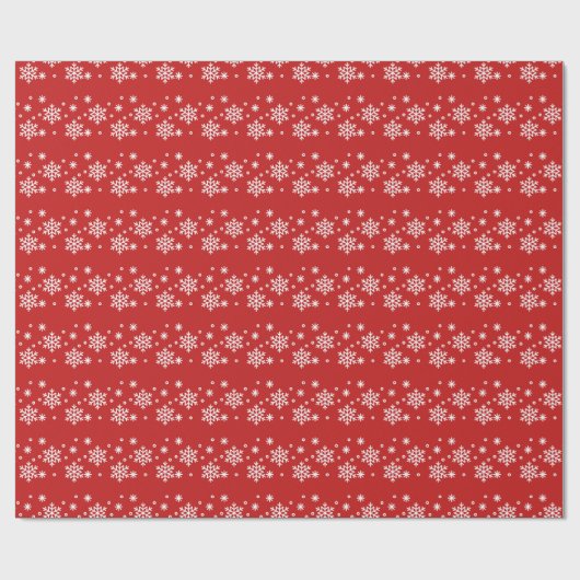 Rood en wit Snowflake inpakpapier (Vlak)