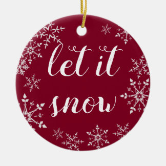 Rood en wit Snowflake Kerstmis Keramisch Ornament