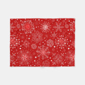 Rood en wit Snowflake-kerstontwerp Fleece Deken (Voorkant (Horizontaal))