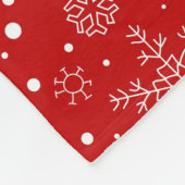 Rood en wit Snowflake-kerstontwerp Fleece Deken (Hoek)