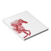 Rood en wit Snowflake kerstpaard Notitieblok (Schuin)