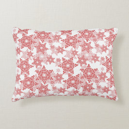 Rood en wit Snowflake naadloos patroon Accent Kussen