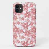 Rood en wit Snowflake naadloos patroon Case-Mate iPhone Case (Achterkant)