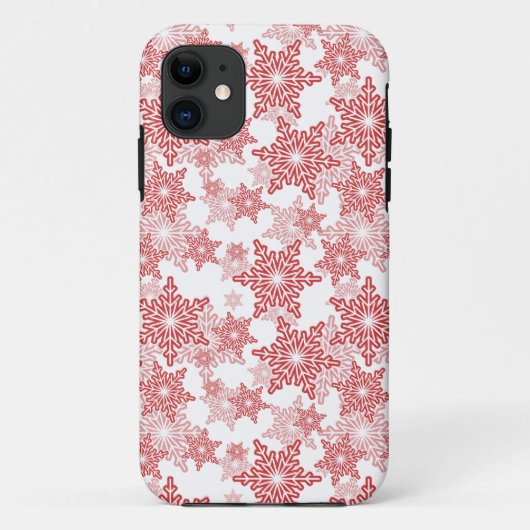 Rood en wit Snowflake naadloos patroon Case-Mate iPhone Case (Achterkant)