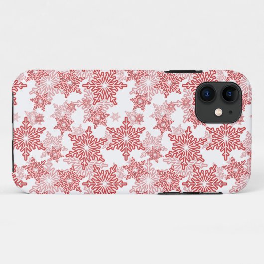 Rood en wit Snowflake naadloos patroon Case-Mate iPhone Case (Achterkant (horizontaal))