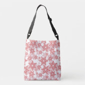 Rood en wit Snowflake naadloos patroon Crossbody Tas (Achterkant)
