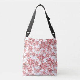 Rood en wit Snowflake naadloos patroon Crossbody Tas