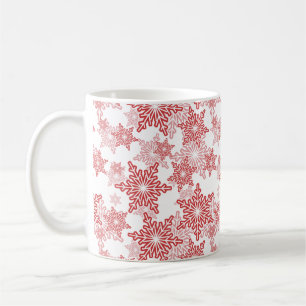 Rood en wit Snowflake naadloos patroon Koffiemok