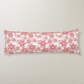 Rood en wit Snowflake naadloos patroon Lichaamskussen (Achterkant)