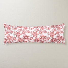 Rood en wit Snowflake naadloos patroon Lichaamskussen