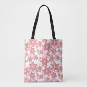 Rood en wit Snowflake naadloos patroon Tote Bag (Voorkant)