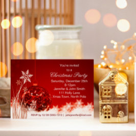 Rood en wit Snowflake Ornament kerstfeest Kaart
