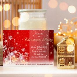 Rood en wit Snowflake Ornament kerstfeest Kaart