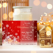 Rood en wit Snowflake Ornament kerstfeest Kaart