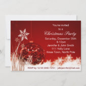 Rood en wit Snowflake Ornament kerstfeest Kaart (Voorkant)