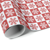 Rood en wit snowflake papier (Rol Hoek)