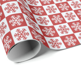 Rood en wit snowflake papier