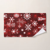 Rood en wit Snowflake patroon Bad Handdoek (Handdoek)